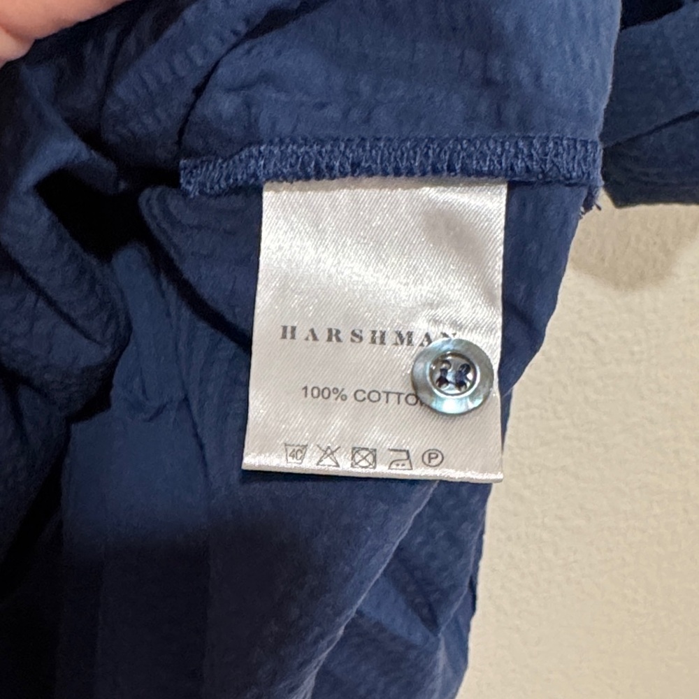 Harshman Long Sleeve Navy Shirt Dress, M - Picture 6 of 8